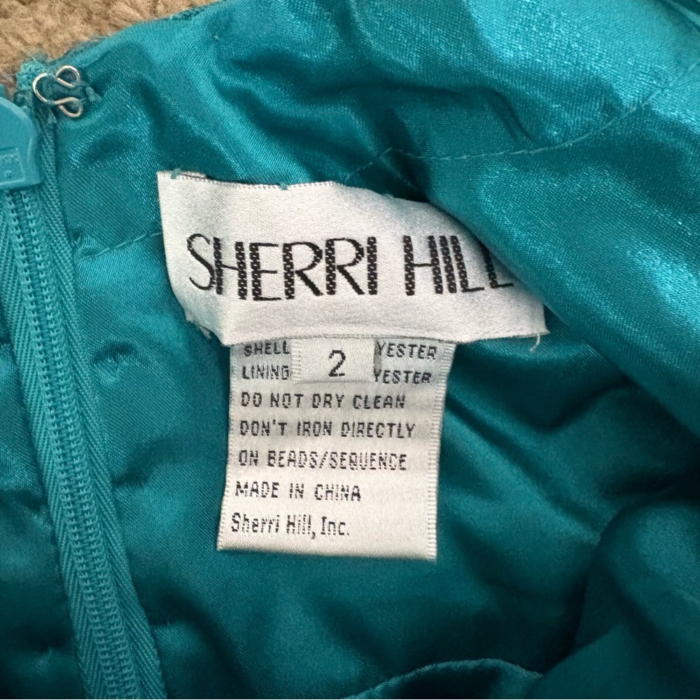 Sherri Hill Teal Rhinestone Halter Homecoming/Cocktail Dress - Size: 2 - NWT - Picture 7 of 14
